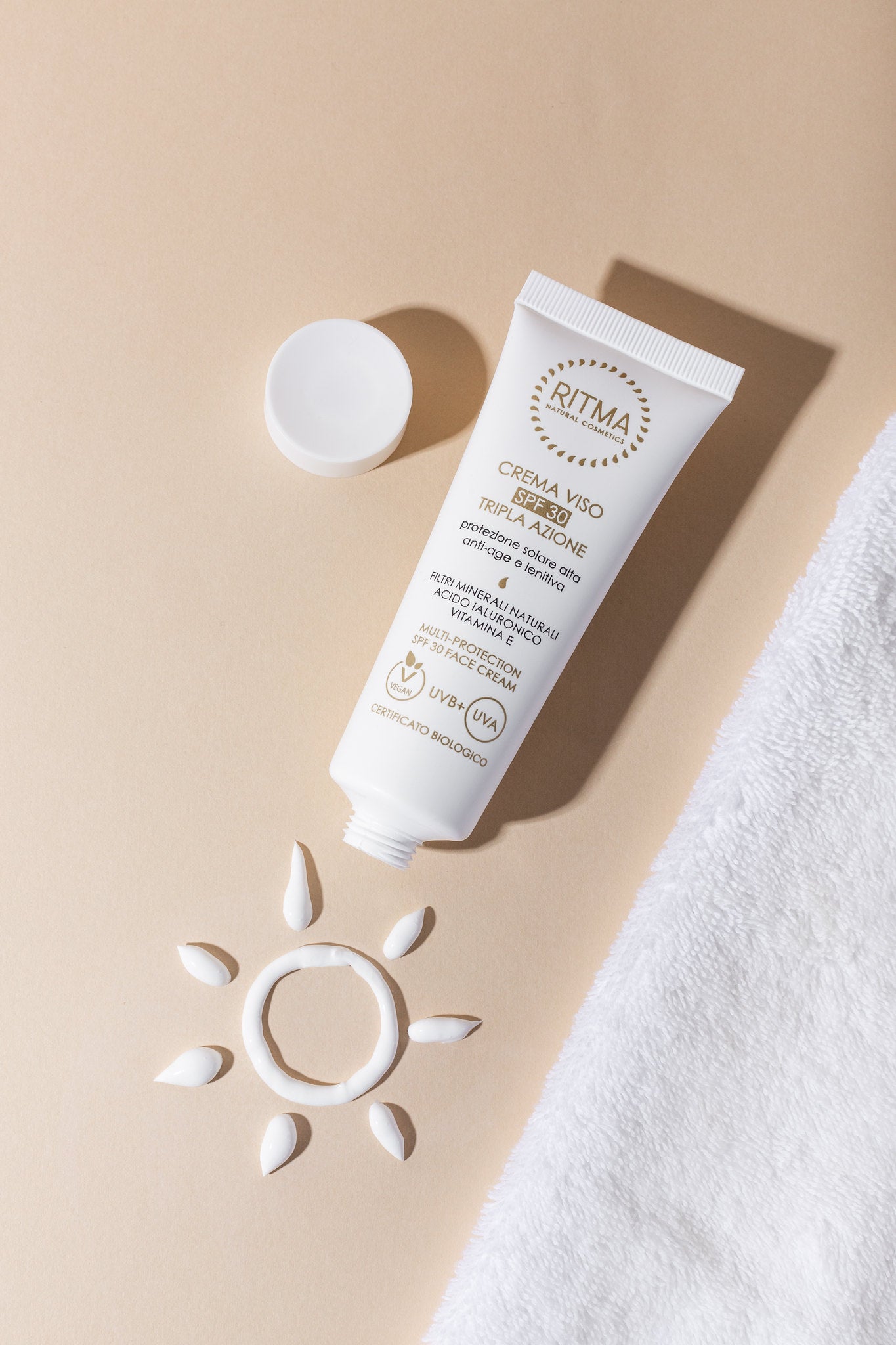 Crema viso SPF 30 Ritma Natural Cosmetics con filtri minerali naturali